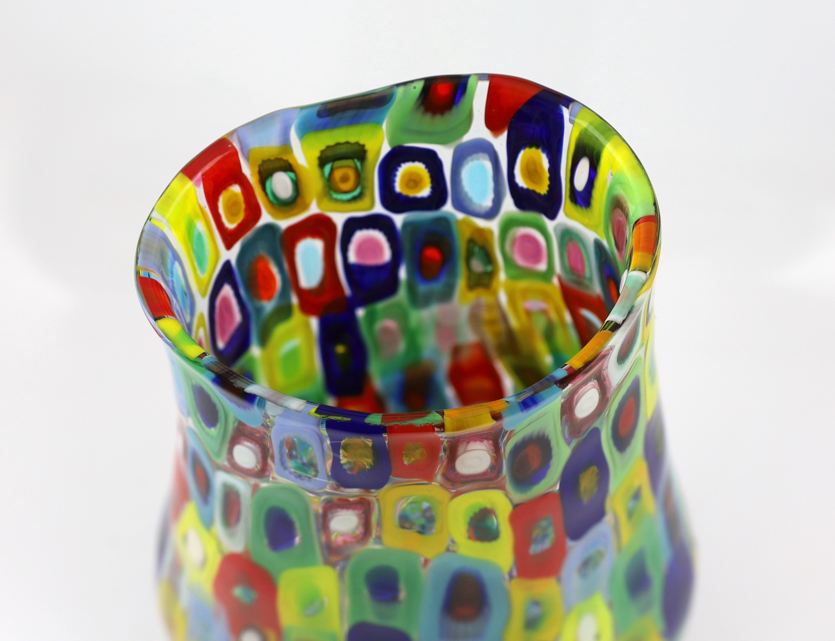 Gianluca Vidal (1976-), a Murano glass multi-coloured Murrine vase